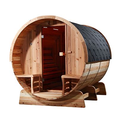 outdoor barrel sauna